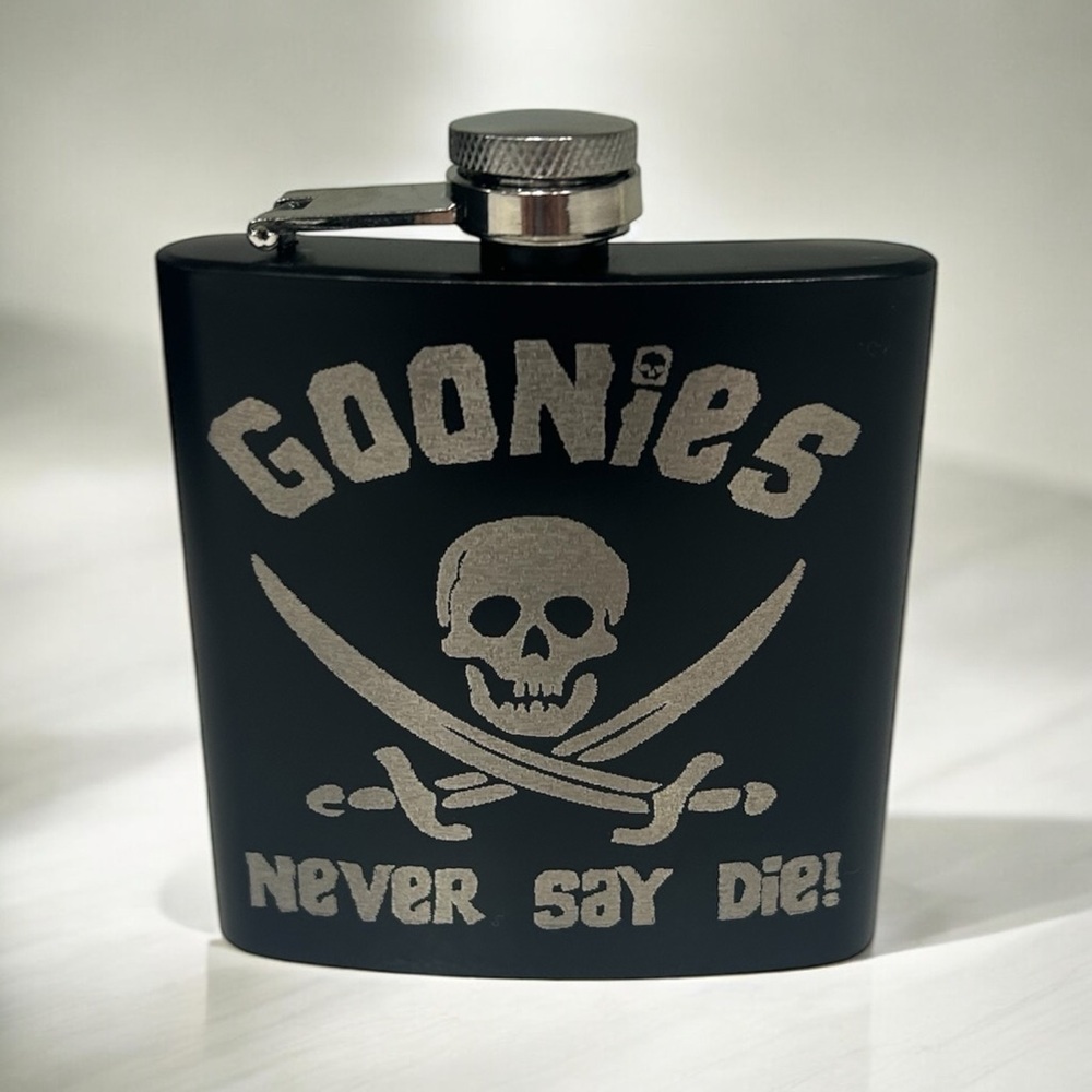 Black Goonies Skull Flask